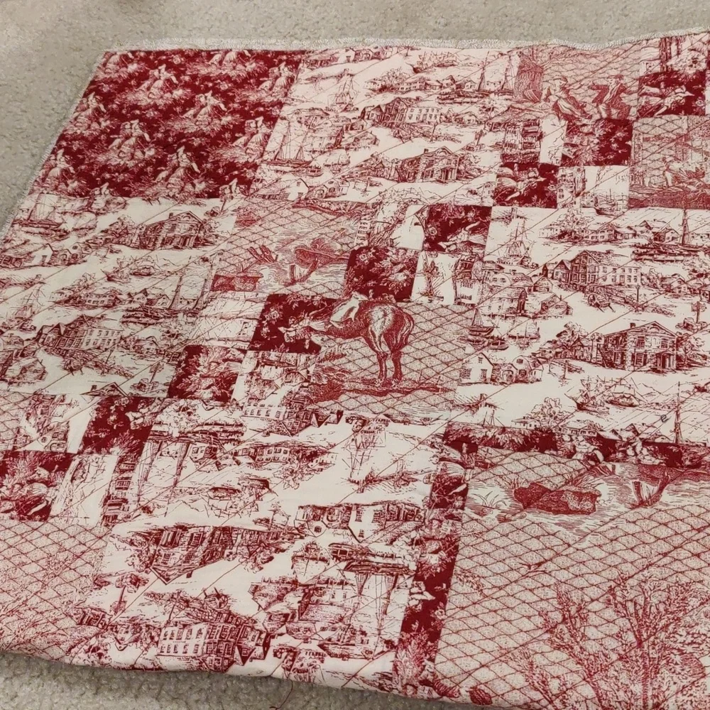 Quilt Handmade Reversible Scenic Throw Blanket Vintage Victorian Y2K Cottagecore
